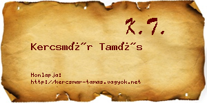 Kercsmár Tamás névjegykártya